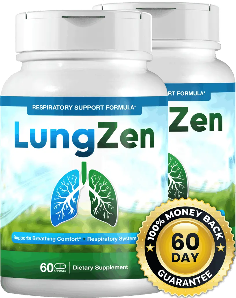 LungZen respiratory support supplement bottle